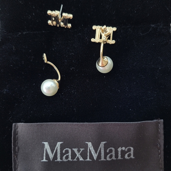 MaxMara logo earring with pearl - Picture 2 of 4
